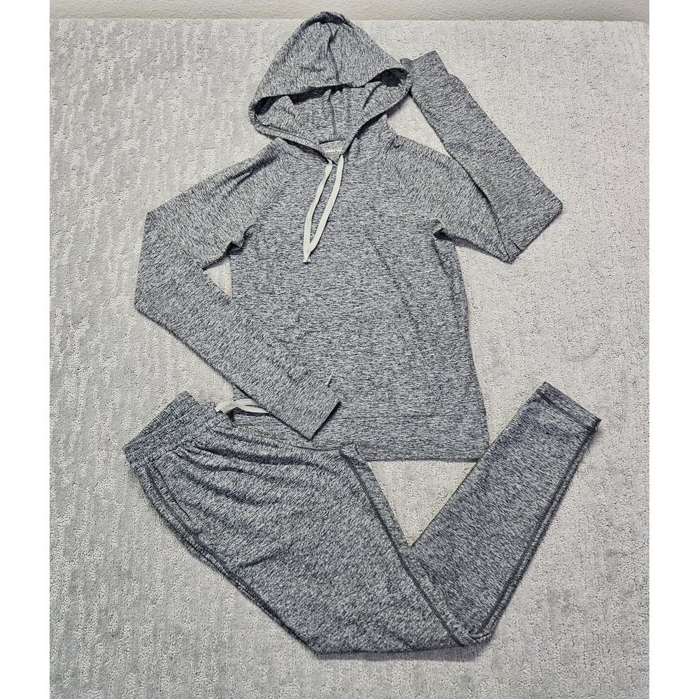 Outdoor Voices CloudKnit Sweatpants Hoodie Heather Gray Soft Women Sz. XS Set‎